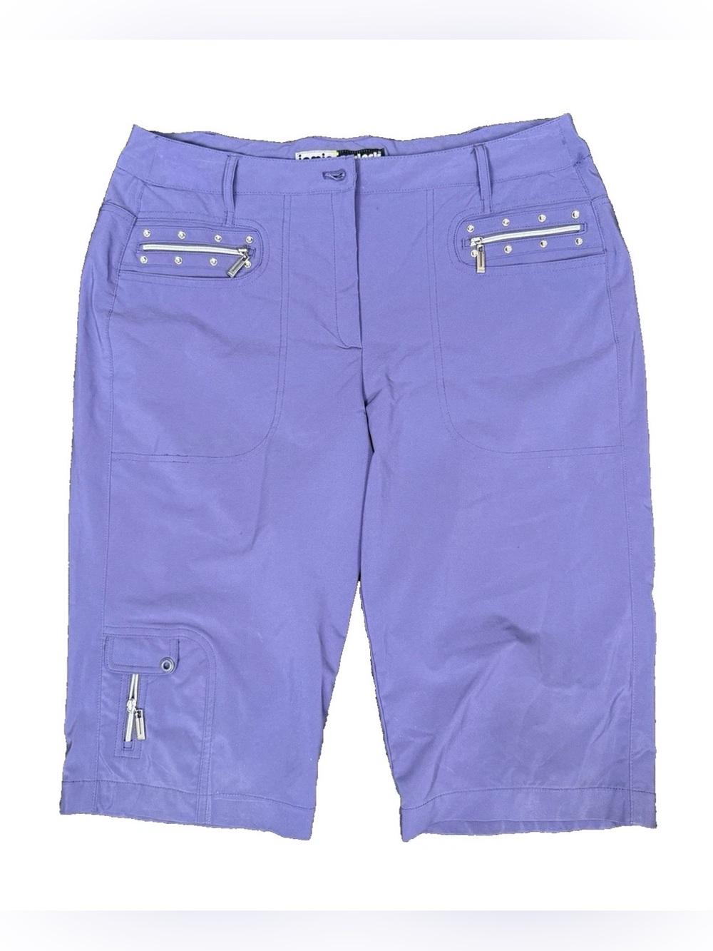 Jamie Sadock Bermuda Shorts Women Size 8 Purple Stretch Cargo Golf Outdoor